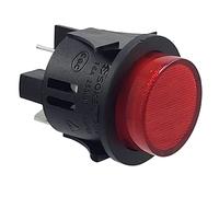 PS18-16 - Interruptor de presión (25 mm de diámetro, 250 V y 16 A, color rojo, iluminado por empuje, conector plano de 6,3 mm)