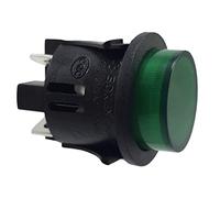 PS18-16 - Interruptor de presión (montaje de 25 mm, 250 V, 16 A, conector plano de 6,3 mm), color verde