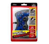 PS3/PSVitaTV用ラバーコートコントローラーターボ2 (ブルー×ブラック)