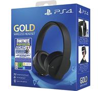PS4-Sony Official Playstation 4 Gold Wireless Headset + Fortnite Neo Versa NUEVO