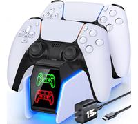 PS5 driver de carga para Playstation 5 Controladores Dualsense con luz LED UP Dual Stand Cargador Dock, PS5 driver de carga Accesorios para carga DualSense