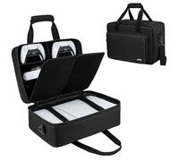 PS5/PS4 Case,Console Carrying Travel Case Compatible with Playstation 5/PS5 Digital Edition,Protective Storage Bag for PS5 Controllers,Headset,Game Discs,Charger&Accessories-Black