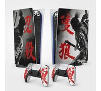 PS5 Samurai Sticker, Playstation 5 Gaming Sticker, Consola y Mando, Digital Edición Estándar, Shinobi Skin (1 Mando)