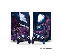 PS5dg-0006 - Adhesivo de vinilo de Capitán América, Iron Man y Venom para consola PS5 Disk Edition y dos mandos