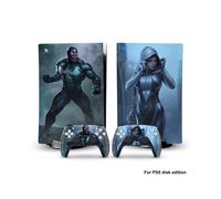 PS5dg-0010 - Adhesivo de vinilo de Capitán América, Iron Man y Venom para consola PS5 Disk Edition y dos mandos
