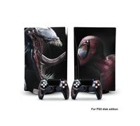 PS5dg-0013 - Adhesivo de vinilo de Capitán América, Iron Man y Venom para consola PS5 Disk Edition y dos mandos