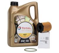 PSA Peugeot Citroen PACK ORIGINAL DUO aceite motor Total Quartz Ineo First 0W-30, 5 Litros + filtro aceite PSA Original 1610693780 motores 1.6BlueHDi