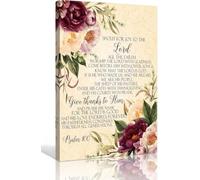 Psalm 100 Scripture Wall-Art Make A Joyful Noise Unto The Lord Christian Floral Bible Verse Poster Canvas Print for Living Room Prayer Room