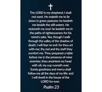 Psalm 23 Gift - Bible Verse Notebook for Women - Church Notes Journal: 120 Lined Blank Pages at 6 x 9 Inches