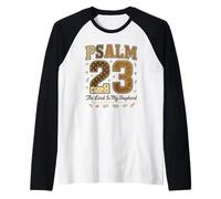 Psalm 23 The Lord Is My Shepherd Stitched Patchwork Christia Camiseta Manga Raglan