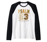Psalm 23 The Lord Is My Shepherd Stitched Vintage Christian Camiseta Manga Raglan