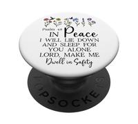 Psalm 4:8 I Will Lie Down and Sleep in Peace God Bible Verse PopSockets PopGrip Adhesivo