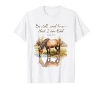 Psalm 46:10 Be Still, and Know That I Am God, Girls Horse Camiseta gráfica económica
