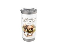 Psalm 46:10 Be Still, and Know That I am GOD, Girls Horse Vaso térmico de acero inoxidable de doble pared