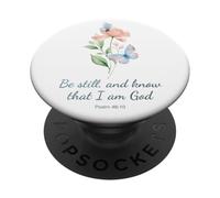 Psalm 46:10 Be Still & Know - Women Girls Butterfly (White) PopSockets PopGrip Adhesivo