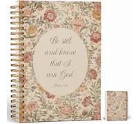PSALM 46 Be Still and Know I Am God - Cuaderno cristiano - Regalos cristianos para mujeres, cuadernos inspiradores florales vintage para tomar notas, estudio bíblico, notas de oración y iglesia