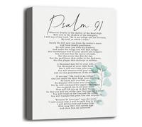 Psalm 91 He Who Dwells Wall Decor - Bible Verse Canvas Art, Spiritual Gift for Housewarming & New Home (Framed,12x18inch(30x45cm))