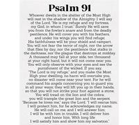 Psalm 91 Printable Wall Art - Christian Bible Verses Poster Religious Home Church Decor Gift(Framed,08x12inch(20x30cm))