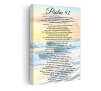 Psalm 91 Scripture God's Protection Promise Bible Verse Christian Faith Shelter Refuge For Church Prayer Home Nursery Decor(Framed,08x12inch(20x30cm))