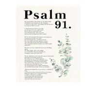 Psalm 91 Wall Art, He Who Dwells Bible Verse Canvas Print, Christian Inspirational Decor for Home, Church, Prayer Room, Gift of Peace & Shelter(Framed,16x24inch(40x60cm))