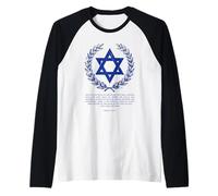 Psalms 122:6-9 Elegant Star of David Israel Bible Verse Camiseta Manga Raglan