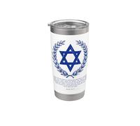 Psalms 122:6-9 Elegant Star of David Israel Bible Verse Vaso térmico de acero inoxidable de doble pared