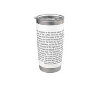 Psalms 91 Full KJV Bible Verse Protection & Safety Blessing Vaso térmico de acero inoxidable de doble pared