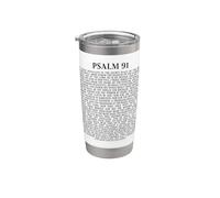 Psalms 91 Full KJV Bible Verse Protection & Safety Blessing Vaso térmico de acero inoxidable de doble pared