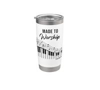 Psalms 95:1 Made to Worship Christian Church Ministry Piano Vaso térmico de acero inoxidable de doble pared