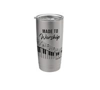 Psalms 95:1 Made to Worship Christian Church Ministry Piano Vaso térmico de acero inoxidable de doble pared