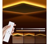 Psatfito G Lámpara de Techo LED,24W 3200LM 30cm Regulable con Control Remoto 6500K-3000K,Luz de Baño Inteligente Cuadrada Regulable con Memoria Retroiluminación Para Cocina,Dormitorio,Blanco