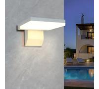 Psatfito G LED Lámpara Exterior Interior de 24W, lámpara de pared de 2250 lm y 3000K, Moderno Apliques de Pared resistente al agua IP66 para porche casa, garaje, paquete de 1, color Blanco