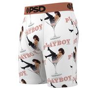 PSD Boxer Playboy - Slither Calzoncillos Hombre Boxer| 7" De Entrepierna| Bolsa De Micromesh| Estiramiento En Cuatro Direcciones (FR/ES, Letras, L, Regular, Regular, Martini)