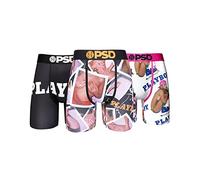 PSD Playboy - Calzoncillos tipo bóxer para hombre, multicolor, paquete de 3, talla M