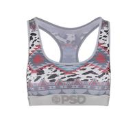 PSD Sujetador 'Cowboy Serape' azul cian / gris / rojo pastel / blanco 90 azul cian / gris / rojo pastel / blanco