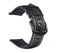 PSDFJAD ZHGUIMING 18 20 22 24 26 mm hecho a mano Vintage aceite encerado capa de cabeza cuero de vaca correa de reloj correas reloj pulsera(schwarz,22mm)