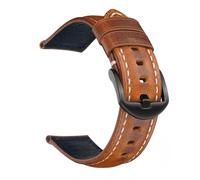 PSDFJAD ZHGUIMING 18 20 22 24 26 mm hecho a mano Vintage aceite encerado capa de cabeza cuero de vaca correa de reloj correas reloj pulsera(Light Brown,20mm)