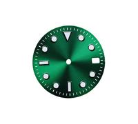 PSDFJAD ZHGUIMING Accesorios de esfera NH34/NH35, esfera luminosa azul de estilo deportivo simple de 29,1 mm, resistente al agua, accesorios de esfera de reloj de repuesto de moda(Verde)