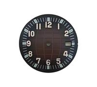 PSDFJAD ZHGUIMING Accesorios de modificación de esfera de reloj mecánico con granada de 31,5 mm, marco de fecha único luminoso verde, adecuado for movimiento NH35/NH34(Coffee color)