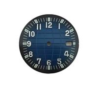 PSDFJAD ZHGUIMING Accesorios de modificación de esfera de reloj mecánico con granada de 31,5 mm, marco de fecha único luminoso verde, adecuado for movimiento NH35/NH34(Blu)
