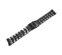 PSDFJAD ZHGUIMING Accesorios de reloj for EF-550, correa de acero completamente negra, reloj negro con cadena de reloj