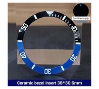 PSDFJAD ZHGUIMING Bisel de cerámica GMT de 38mm x 30,6mm y Inserto de Reloj de Buceo for Reloj de Hombre de 40mm, reemplazo de Inserciones de Bisel de Reloj Facial(19ceramics)