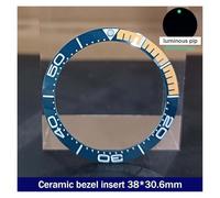 PSDFJAD ZHGUIMING Bisel de cerámica GMT de 38mm x 30,6mm y Inserto de Reloj de Buceo for Reloj de Hombre de 40mm, reemplazo de Inserciones de Bisel de Reloj Facial(59ceramics)