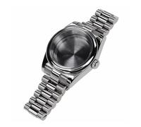 PSDFJAD ZHGUIMING Caja con bisel pulido liso con cristal de zafiro y correa presidencial for movimiento NH35 NH36 NH34 Esfera de 28,5 mm SKX Watch Mod(1,39mm)