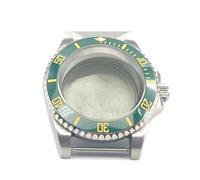 PSDFJAD ZHGUIMING Caja de 40 mm con borde plateado Caja de acero inoxidable macizo Cristal de zafiro Adecuado for NH35 NH36 NH36 NH38 Posición central del movimiento(Style 26)