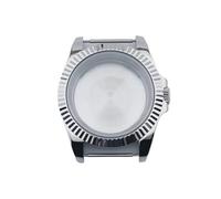 PSDFJAD ZHGUIMING Caja de reloj plateada de 39 mm Cristal de zafiro Compatible con NH35, NH36, NH34, movimiento ETA2824 PT5000(A no date window)