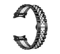 PSDFJAD ZHGUIMING Correa de acero for reloj 6 Classic 43 47 mm Correa de metal de ajuste rápido for reloj 6/5/4 40 mm 44 mm 5Pro 45 mm(Black Silver,Watch 4 40mm 44mm)