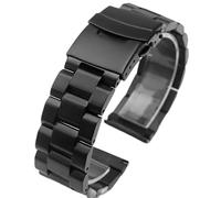 PSDFJAD ZHGUIMING Correa de acero inoxidable 316L sólida de 18 mm, 20 mm, 22 mm y 24 mm for relojes GT4/GT3 de 46 mm, correa for pulseras de lujo(schwarz,24mm)