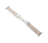 PSDFJAD ZHGUIMING Correa de acero inoxidable for reloj, 46mm, 49mm, 40/44mm, 42mm, 41m/45mm, pulsera de Metal 2 Series 10 9 8 7 SE 6 5 4(Silver Rose Gold-Too,42 44 45 46 49mm)