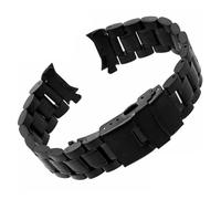 PSDFJAD ZHGUIMING Correa de acero inoxidable macizo de lujo de 18 mm, 20 mm, 22 mm y 24 mm, correa curva, accesorios for reloj(schwarz,20mm)
